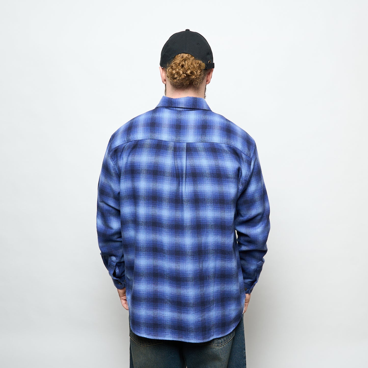 Polar Skate Co - Mitchell LS Shirt Shadow Check (Blue)