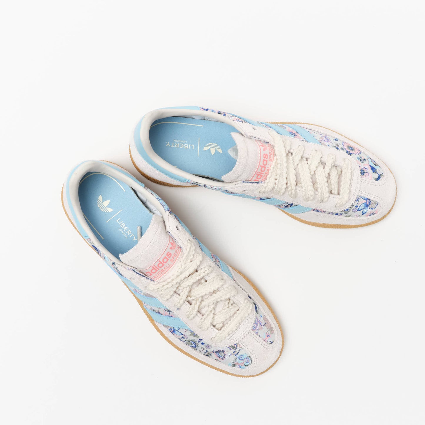 Liberty London x Adidas - Handball Spezial J (Off White/ Ice Blue/ Gum)