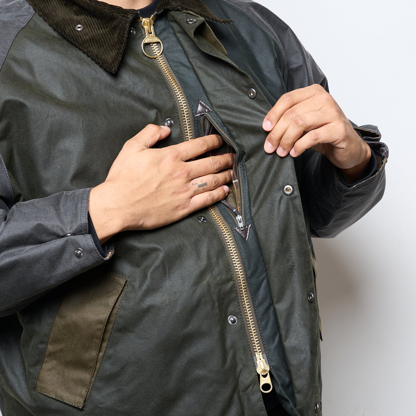 Barbour - Patchwork Transport Wax Jacket (Sage Multi)