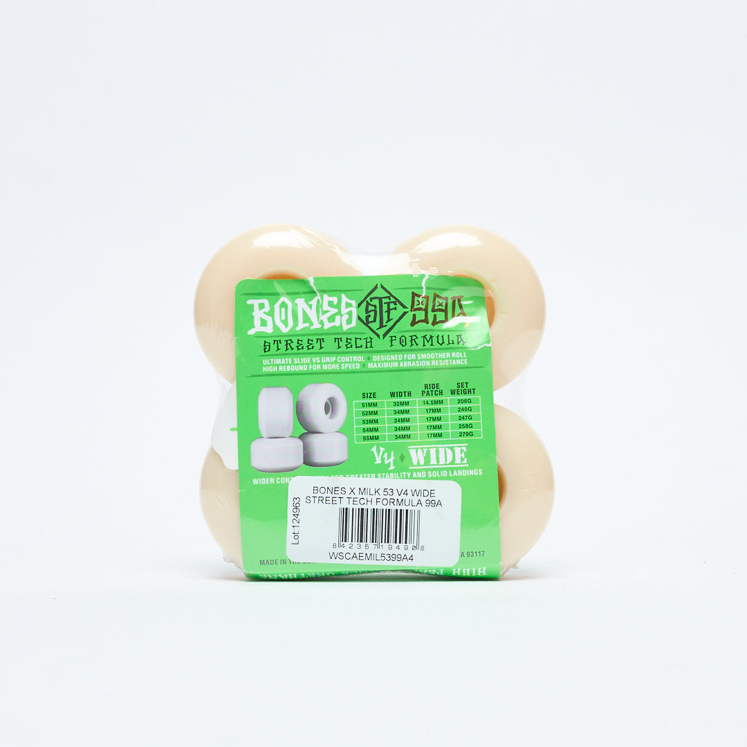 Bones Wheels x MILK - fast and furious V4 99a Wide STF Wheels 53mm