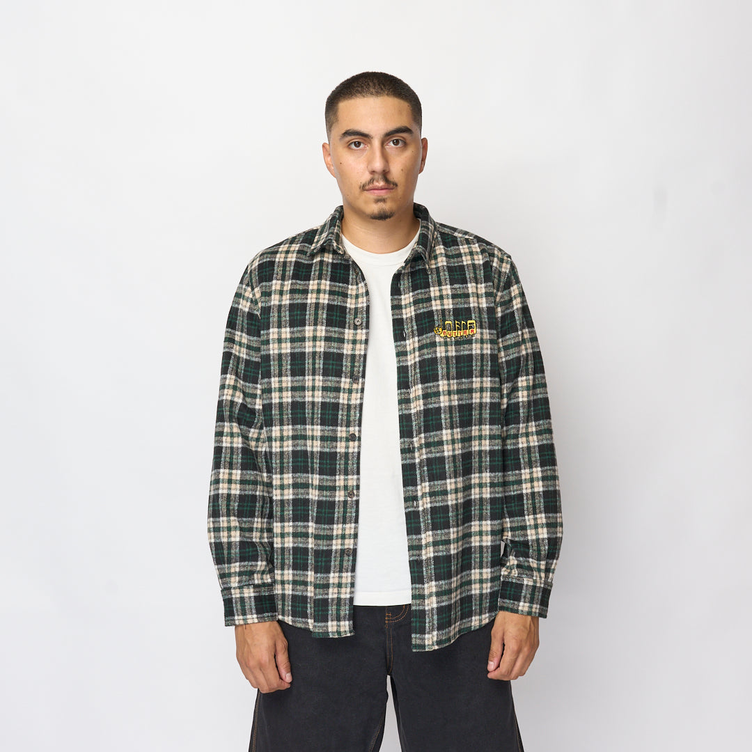 Butter Goods - Caterpillar Flannel Shirt (Navy/Forest)