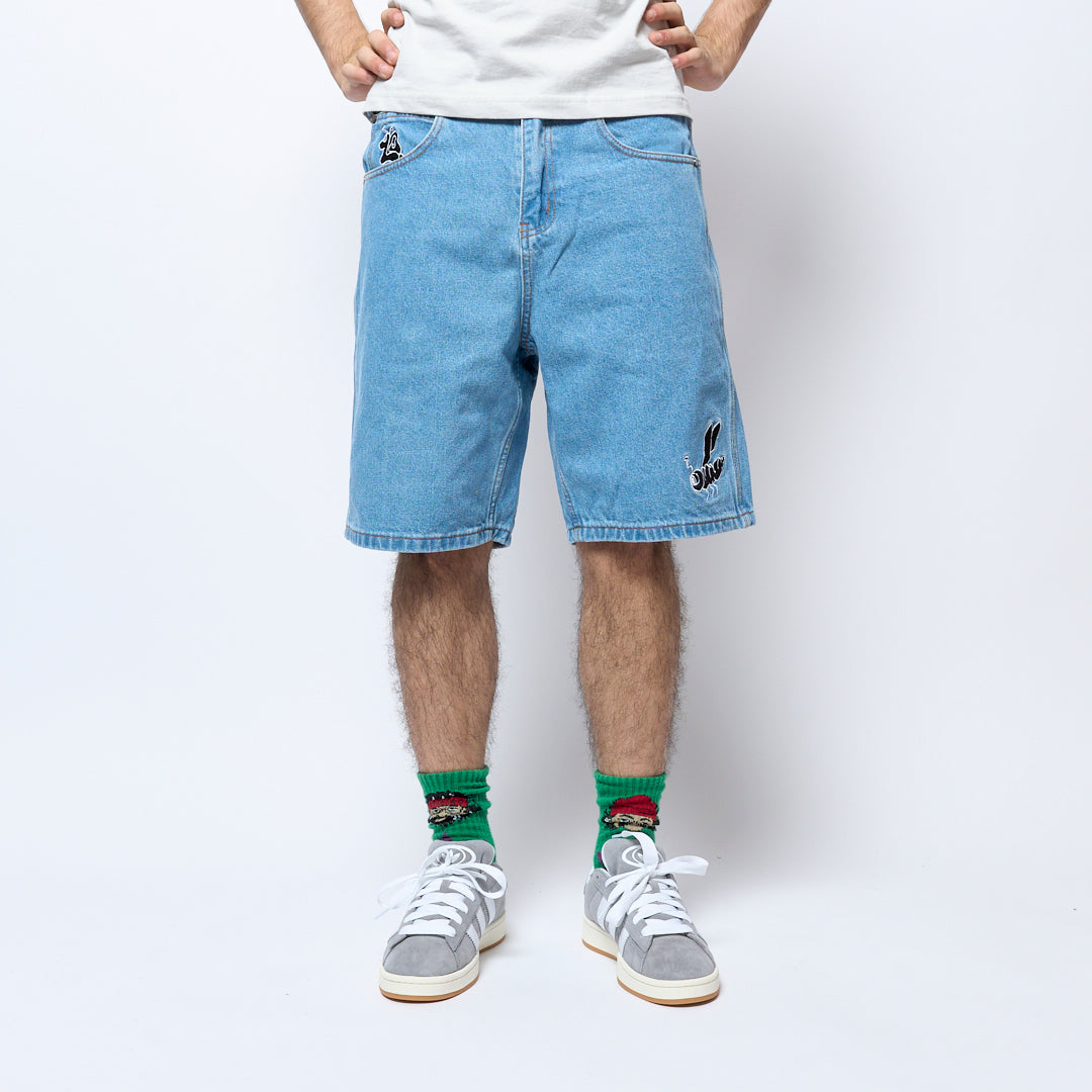 Butter Goods - Critter Baggy Denim Shorts (Washed Indigo)