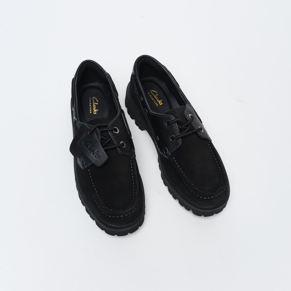 Clarks Signature Cleyhill Boat Suede Men Black