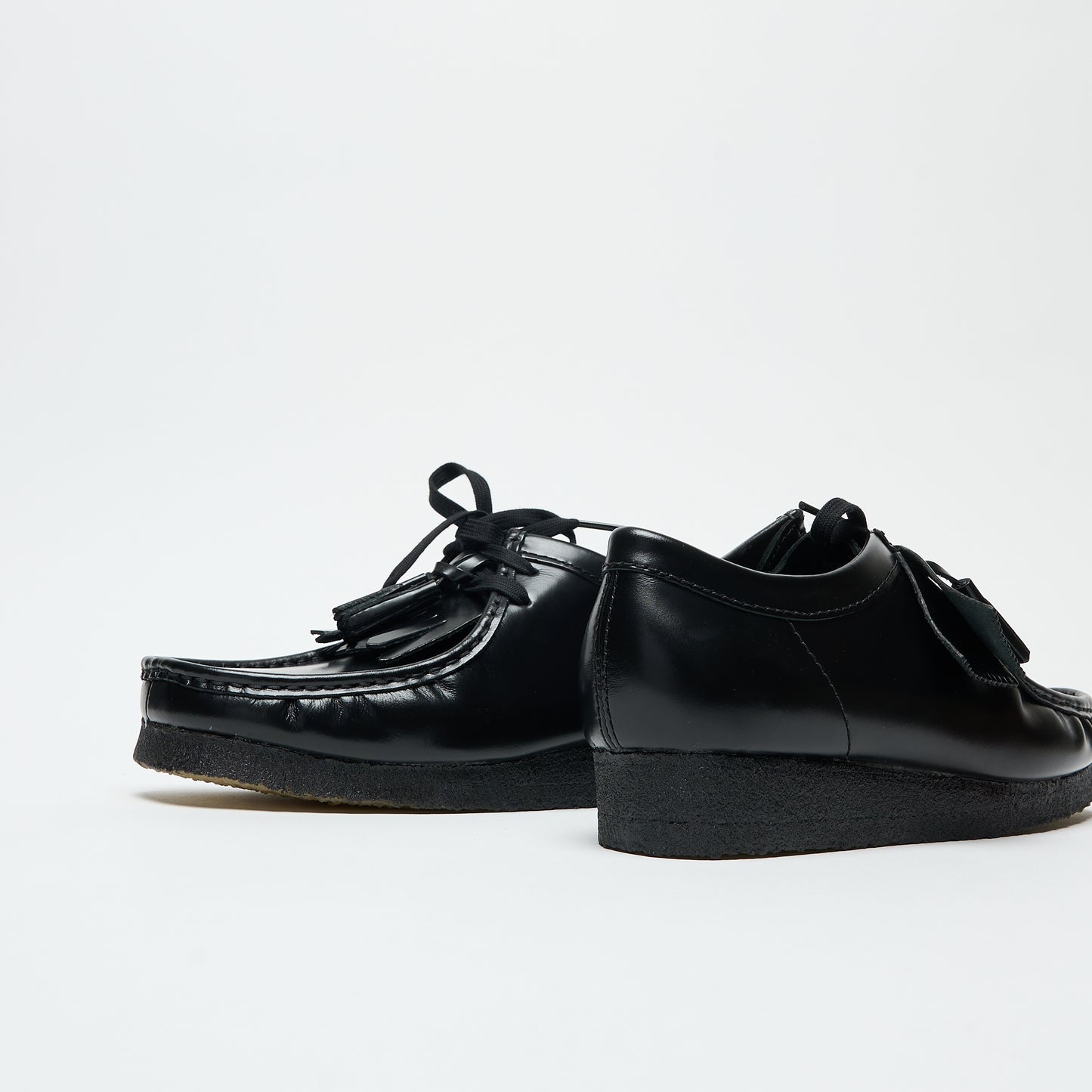 Clarks Originals - Wallabee Hi Shine Leather (Black)