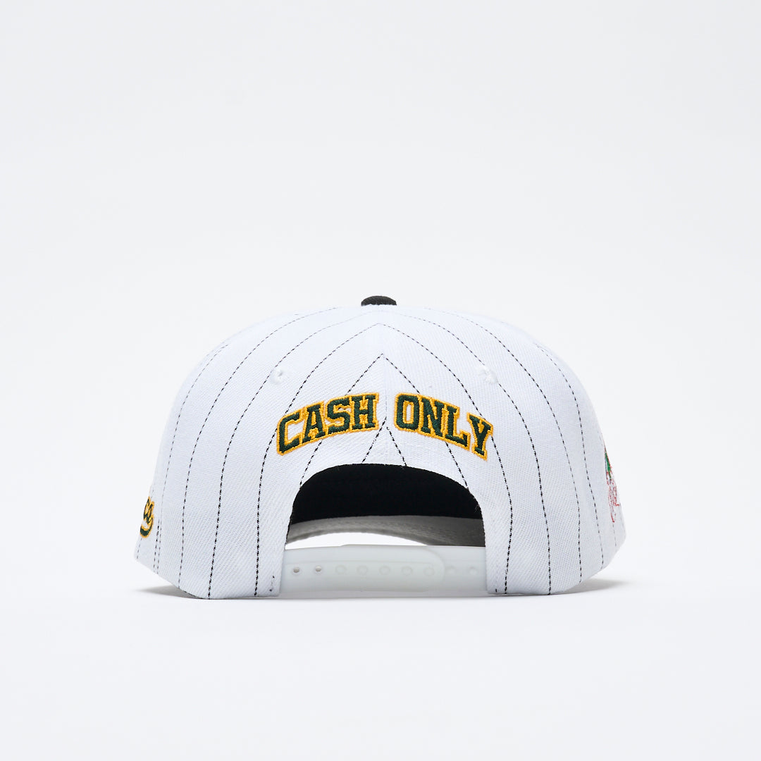 Cash Only - Ballpark Snapback Cap (White/Black)