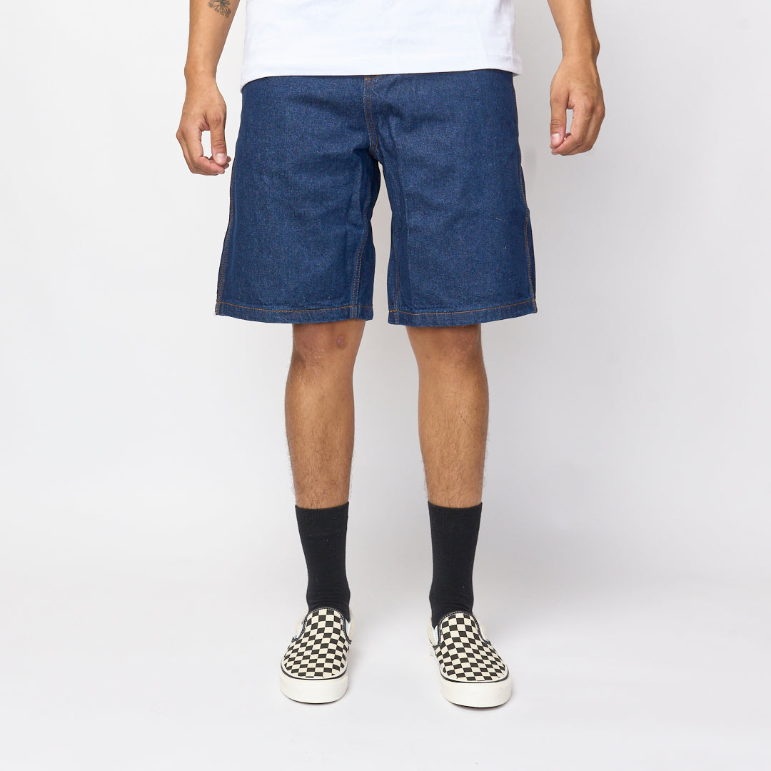 Cash Only - Logo Denim Shorts (Raw Indigo)