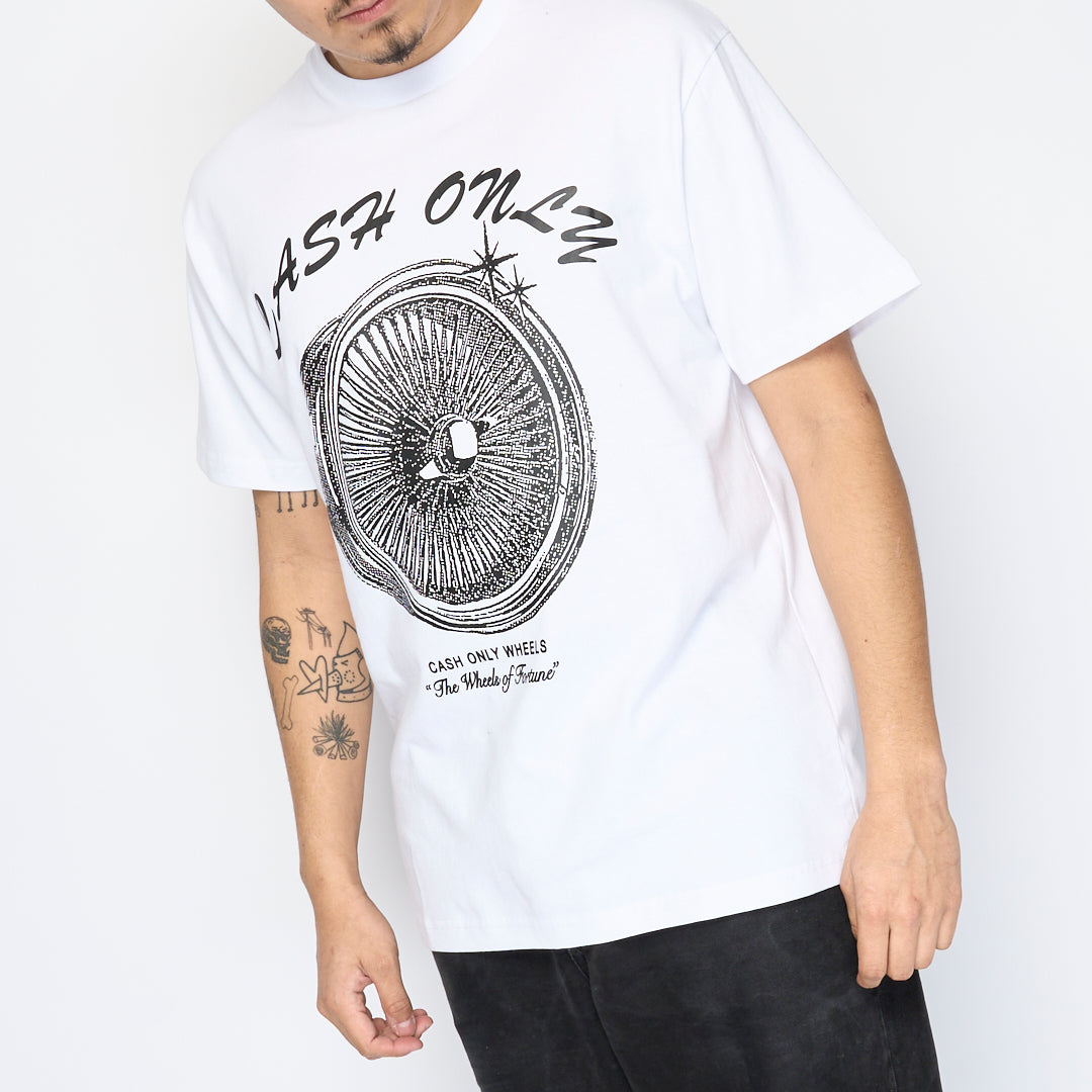 Cash Only - Wheels Tee (White)