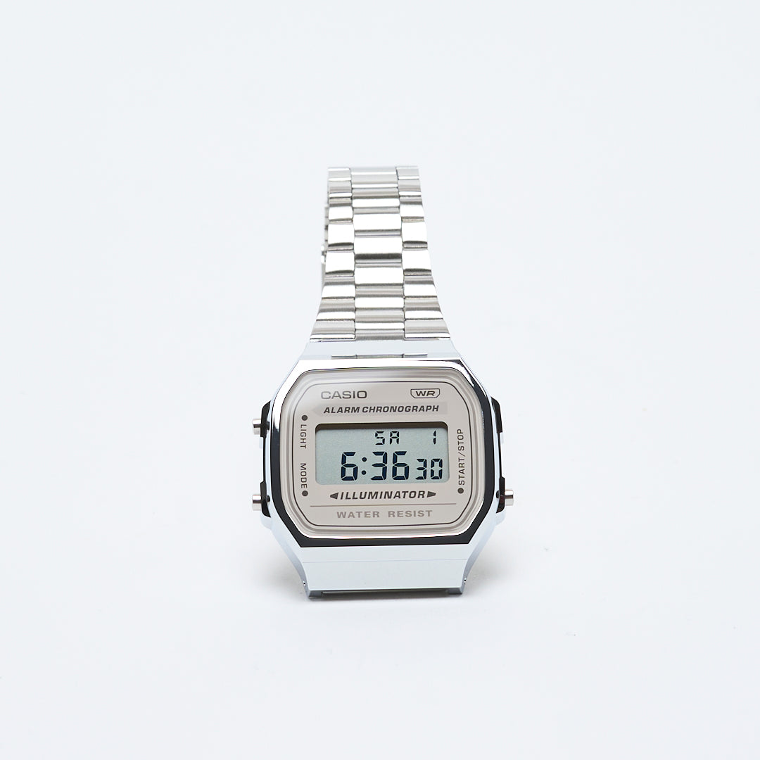 Casio - Vintage Unisex Digital Watch Iconic (Silver/Beige)