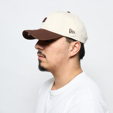 Casquette - New Era - Mini Washed Script 9Twenty New York Yankees (White/Brown)