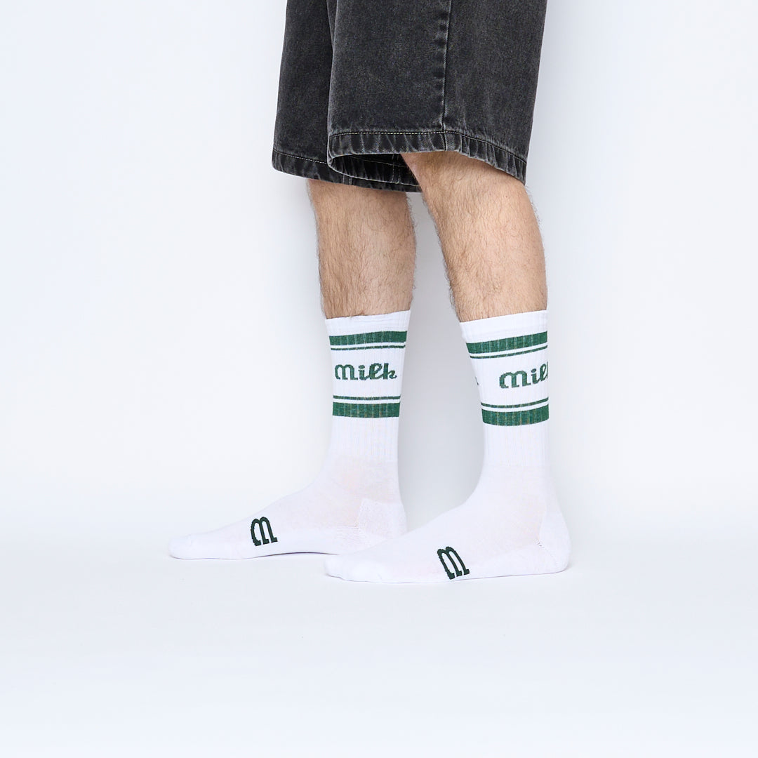 Chaussettes - Milk - Milson Socks "Made In France" SP24 (White/Green)