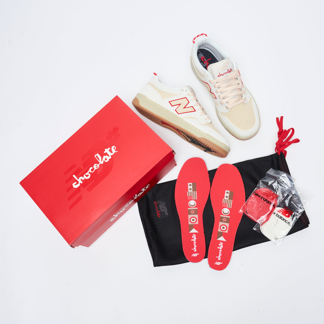 Chocolate Skateboards x NB Numeric - 480 (Sea Salt/Red)