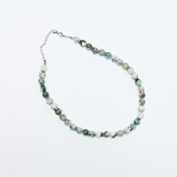 Collier - Quaint Jewelry - Kayu Necklace Small (White/Green)