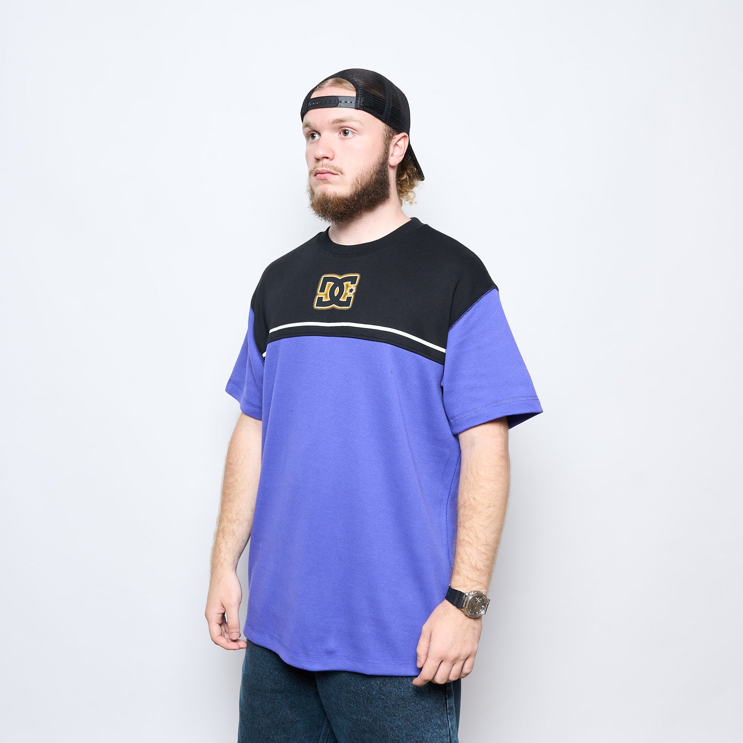 DC Shoes - Stripe Stone SS Tee (Purple/Black)