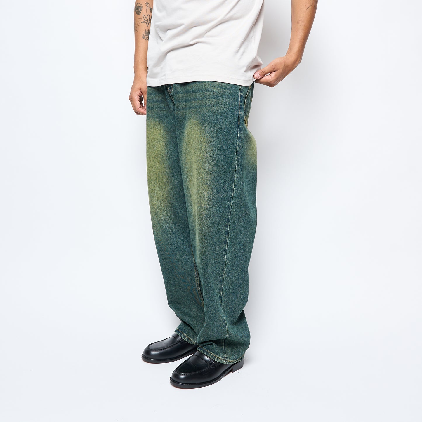 Dime MTL - Baggy Denim Pants (Sandblasted Pine)