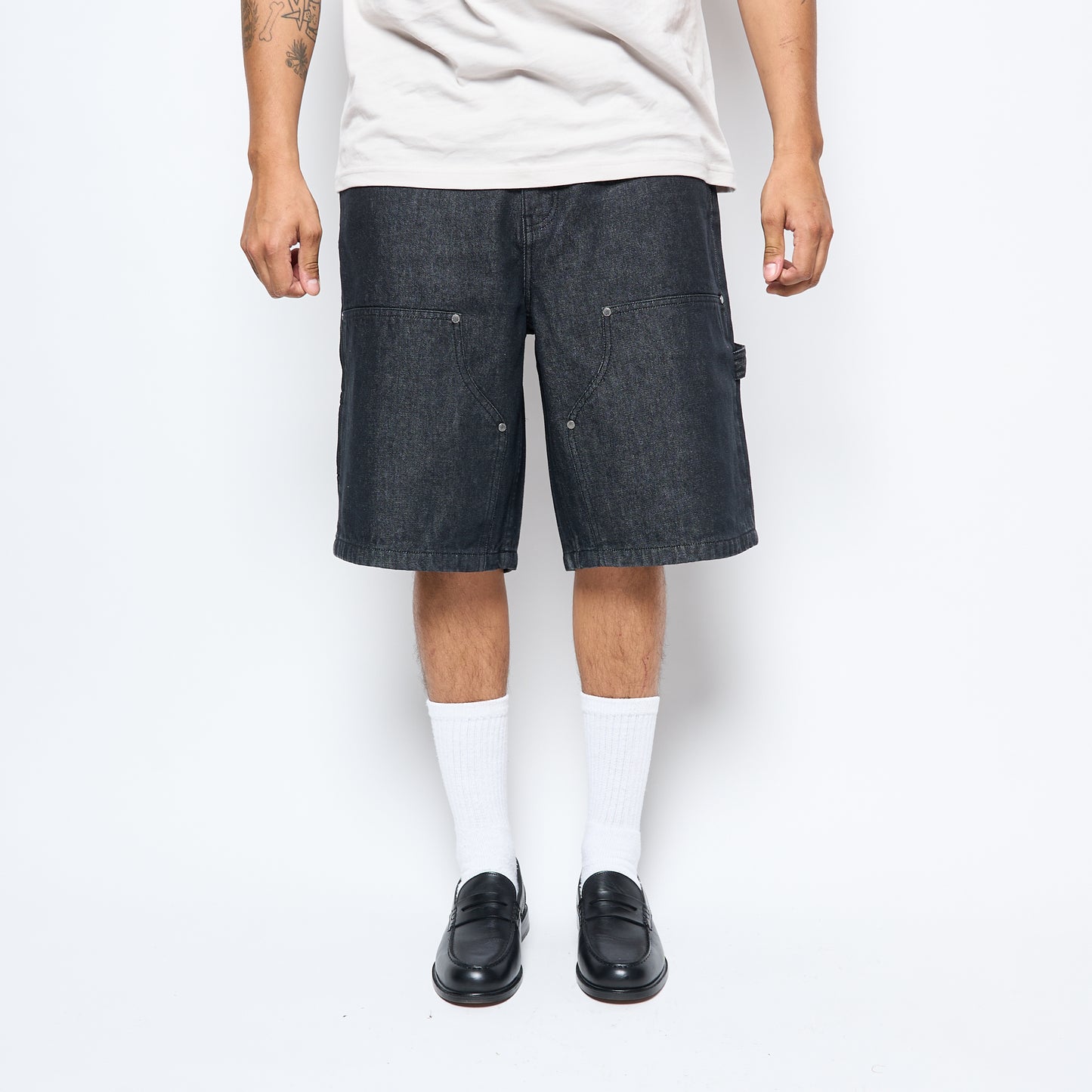 Dime MTL - Carpenter Denim Shorts (Black Washed)