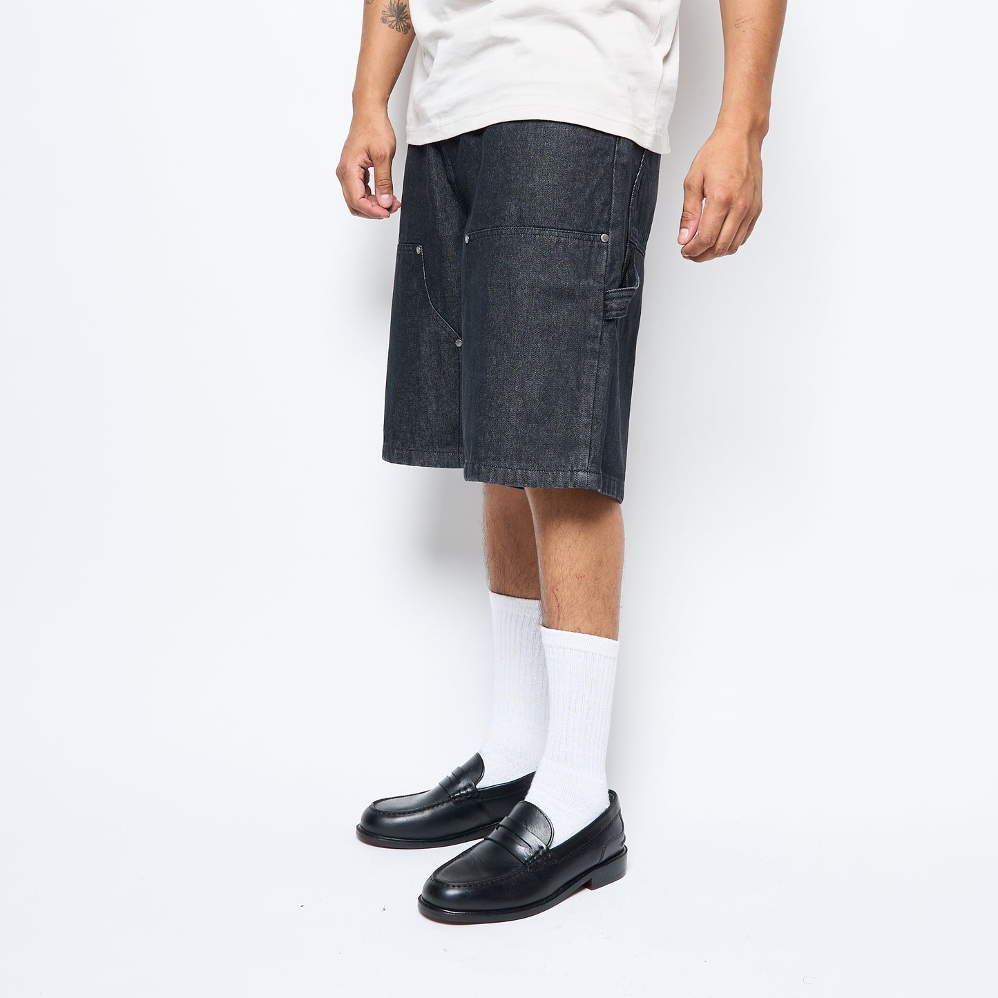 Dime MTL - Carpenter Denim Shorts (Black Washed)
