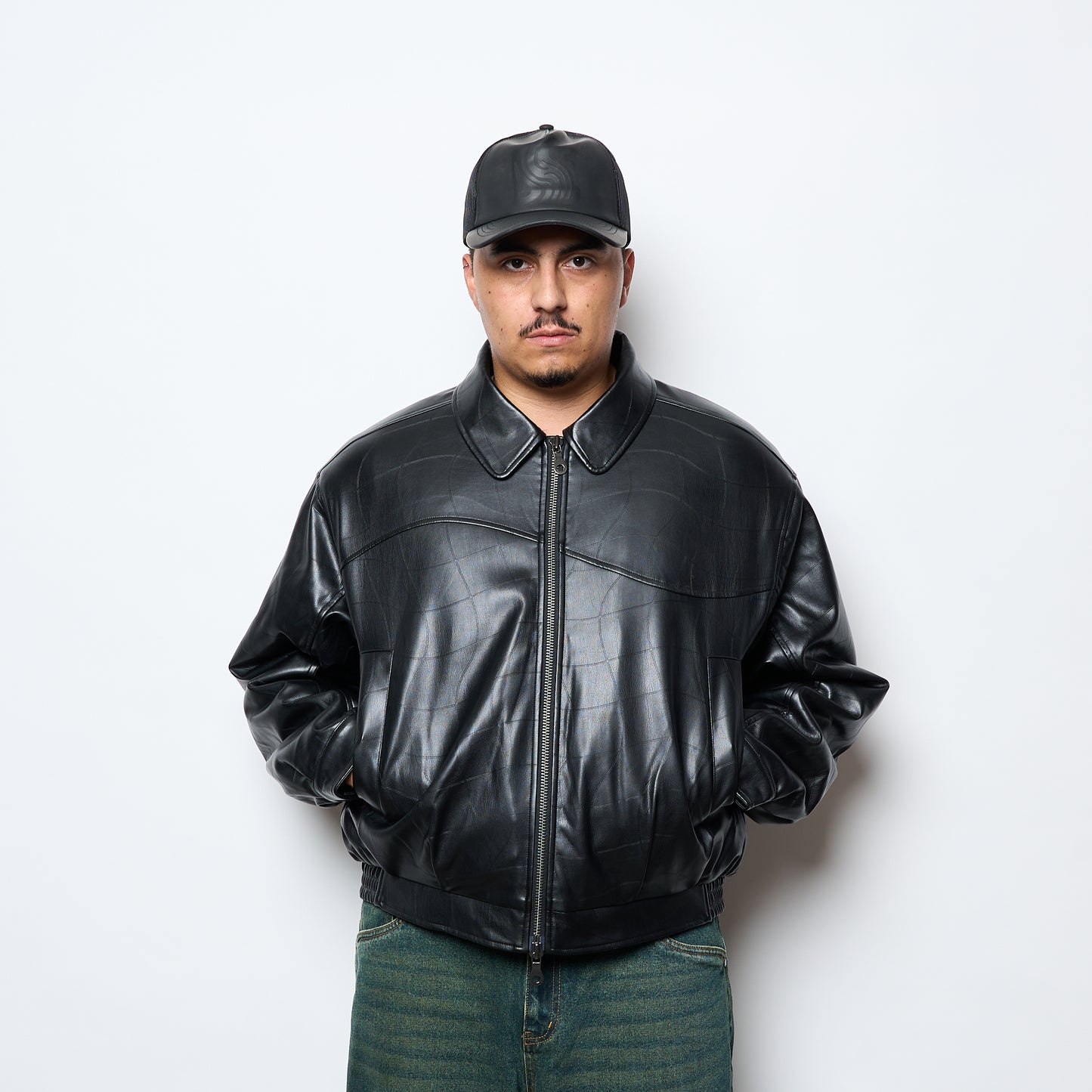 Dime MTL - Debossed Wavy Jacket (Black)