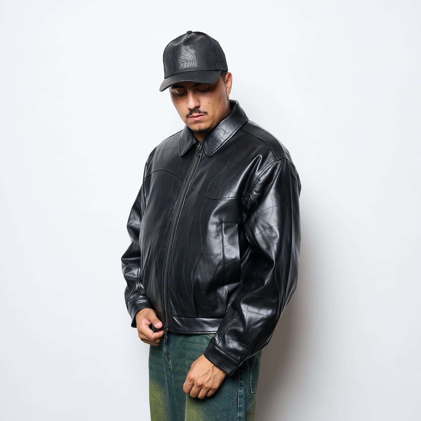 Dime MTL - Debossed Wavy Jacket (Black)
