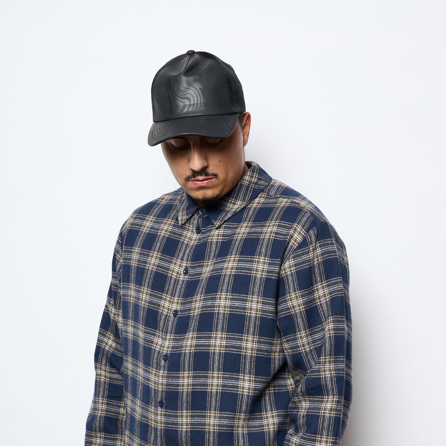 Dime MTL - Plaid Flannel Shirt (Navy)