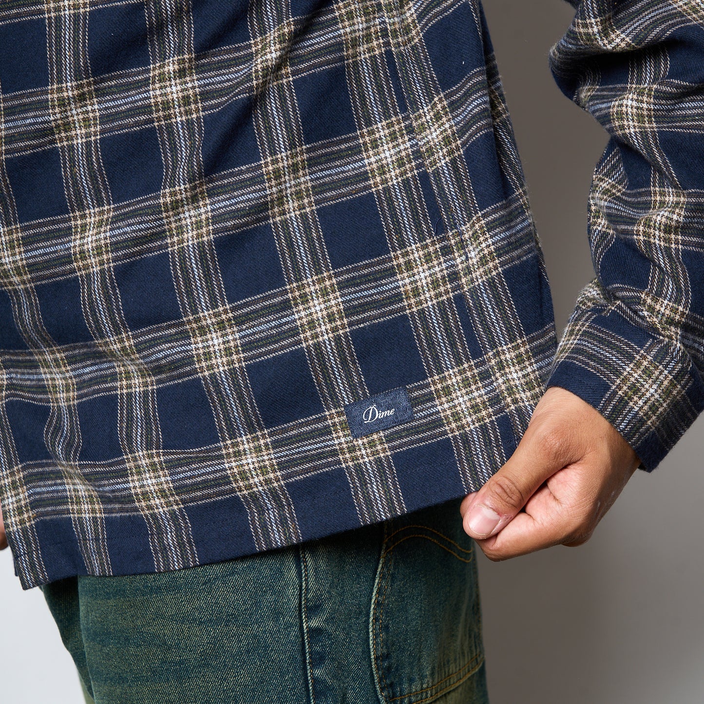 Dime MTL - Plaid Flannel Shirt (Navy)