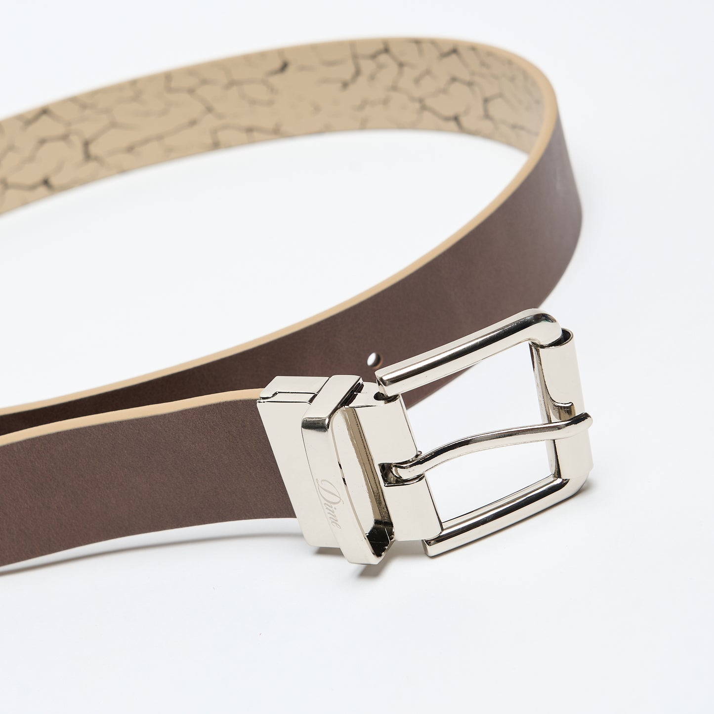 Dime MTL - Reversible Leather Belt (Beige/Brown)