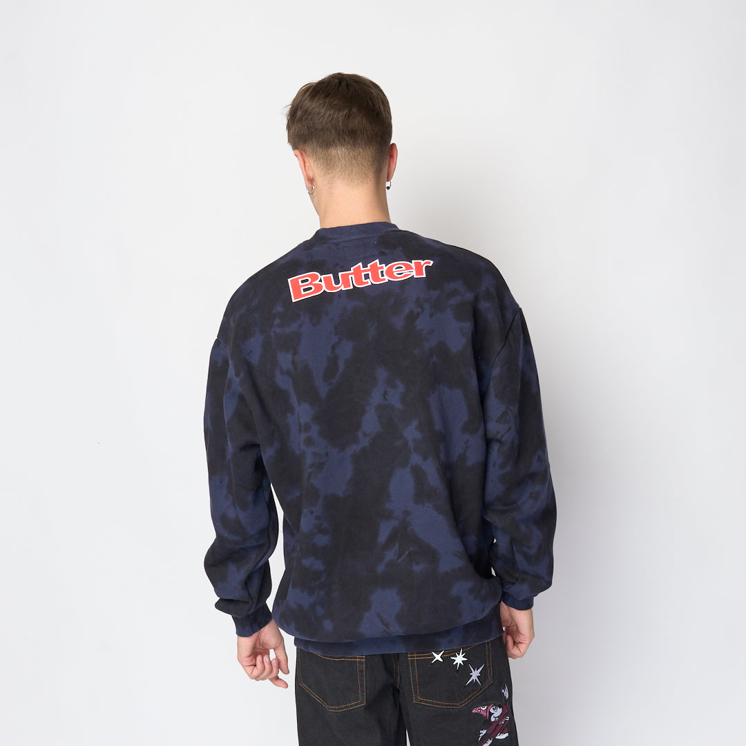 Disney x Butter Goods - Fantasia Crewneck Sweatshirt (Navy Tie Dye)