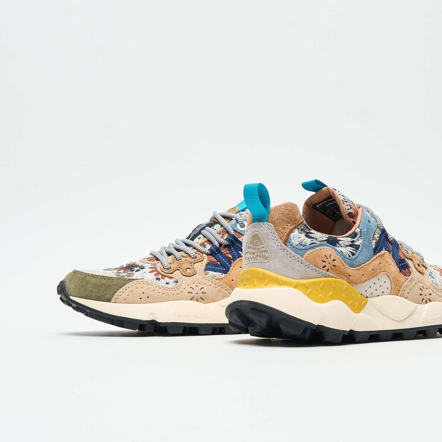 Flower Mountain - Yamano 3 Woman Suede/Jacquard (Flower Print/Cloud Grey)