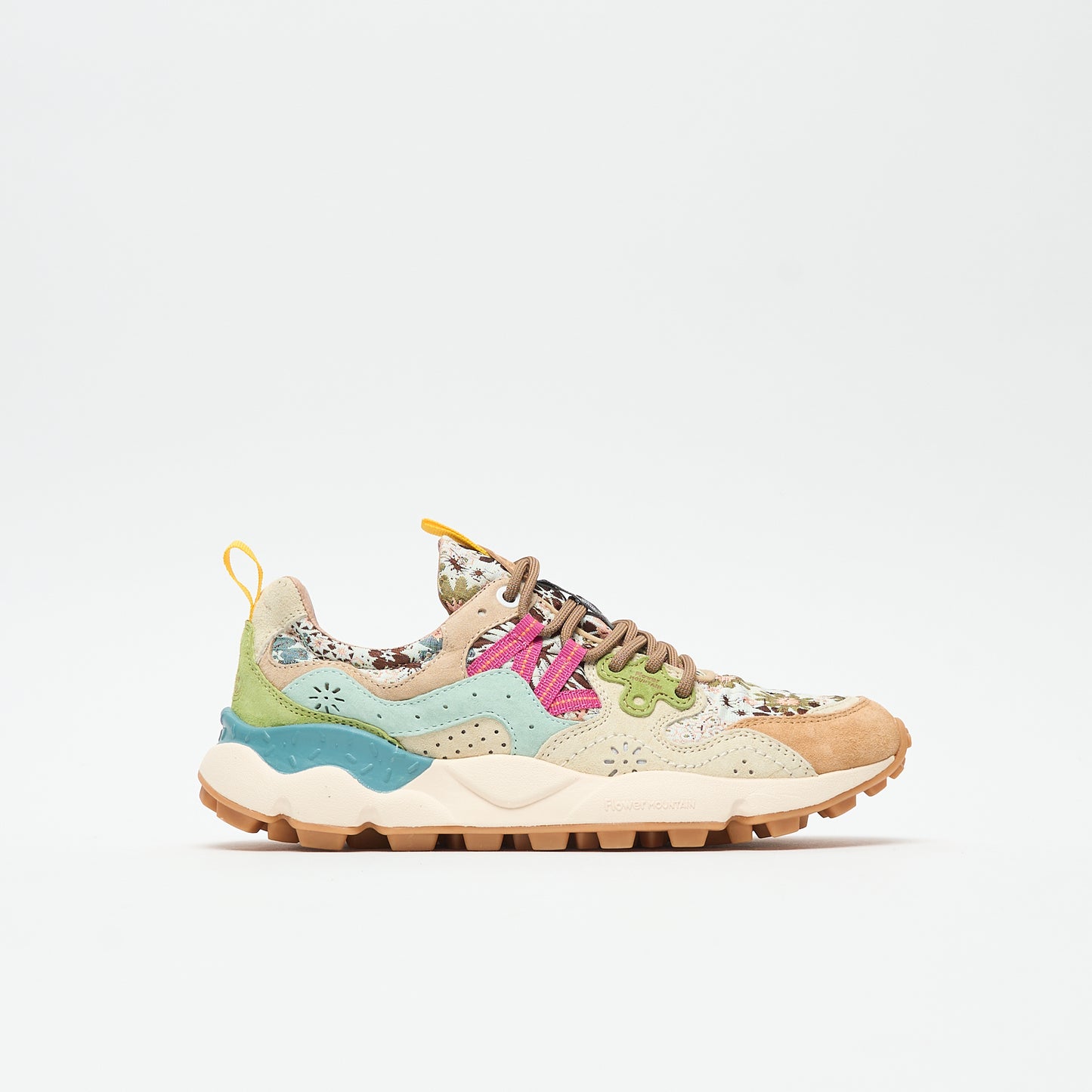 Flower Mountain - Yamano 3 Woman Suede/Jacquard (Flower Print/Cream Beige)