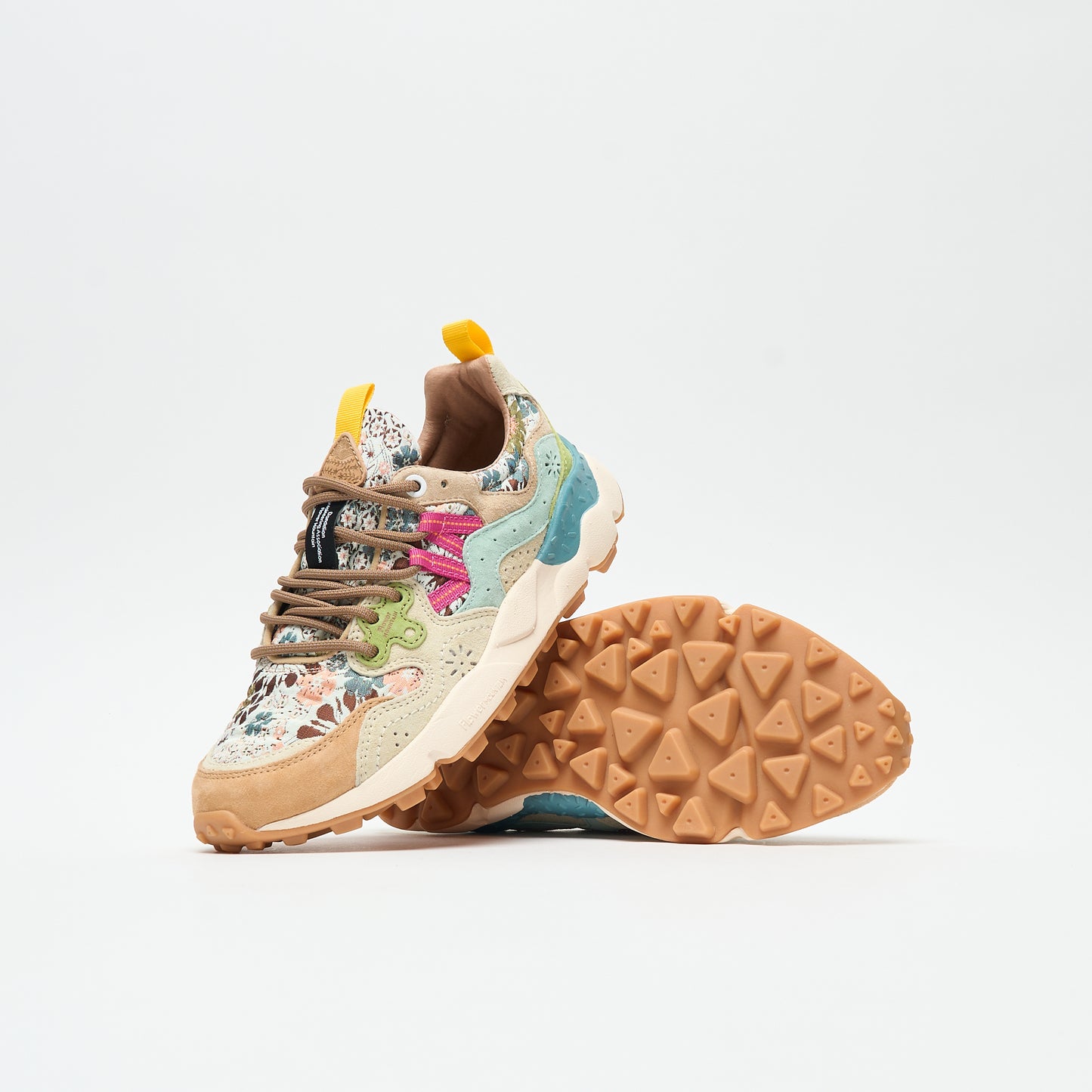 Flower Mountain - Yamano 3 Woman Suede/Jacquard (Flower Print/Cream Beige)