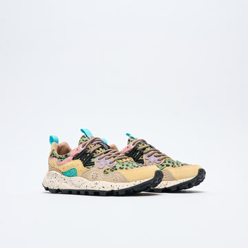Flower Mountain -Yamano 3 Women Suede/Print Leopard Cotton (Beige/Sand)