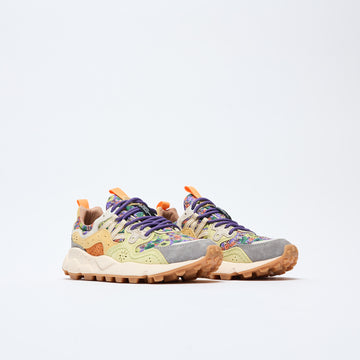 Flower Mountain - Yamano 3 Women Suede/Print Cotton Flower (Grey/Green)