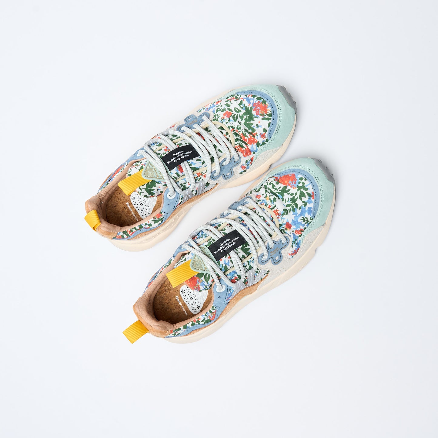 Flower Mountain - Yamano 3 Women Suede/Print Cotton Flower (Grey/Milk)