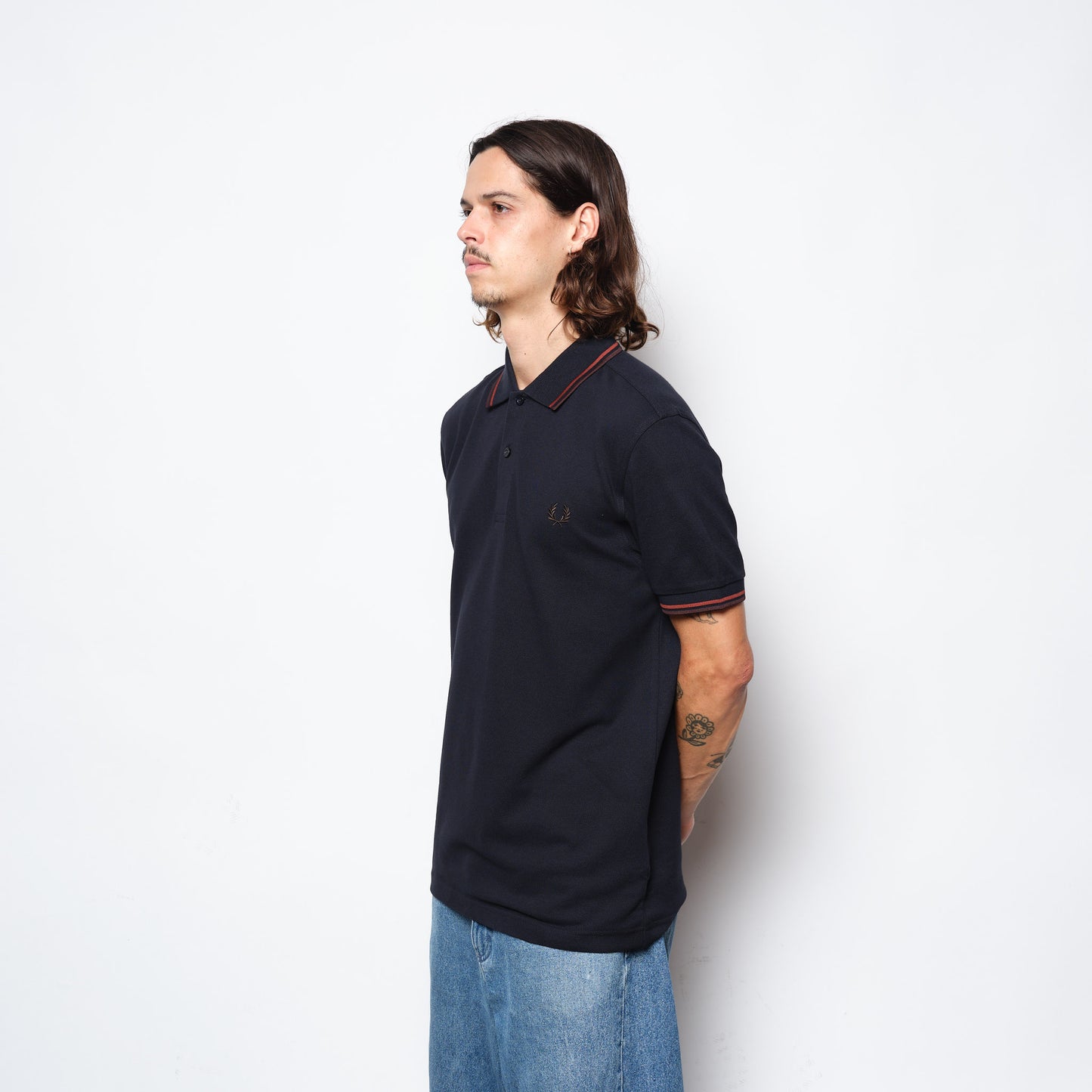Fred Perry - Twin Tipped Polo Shirt Black/Ecru/Green