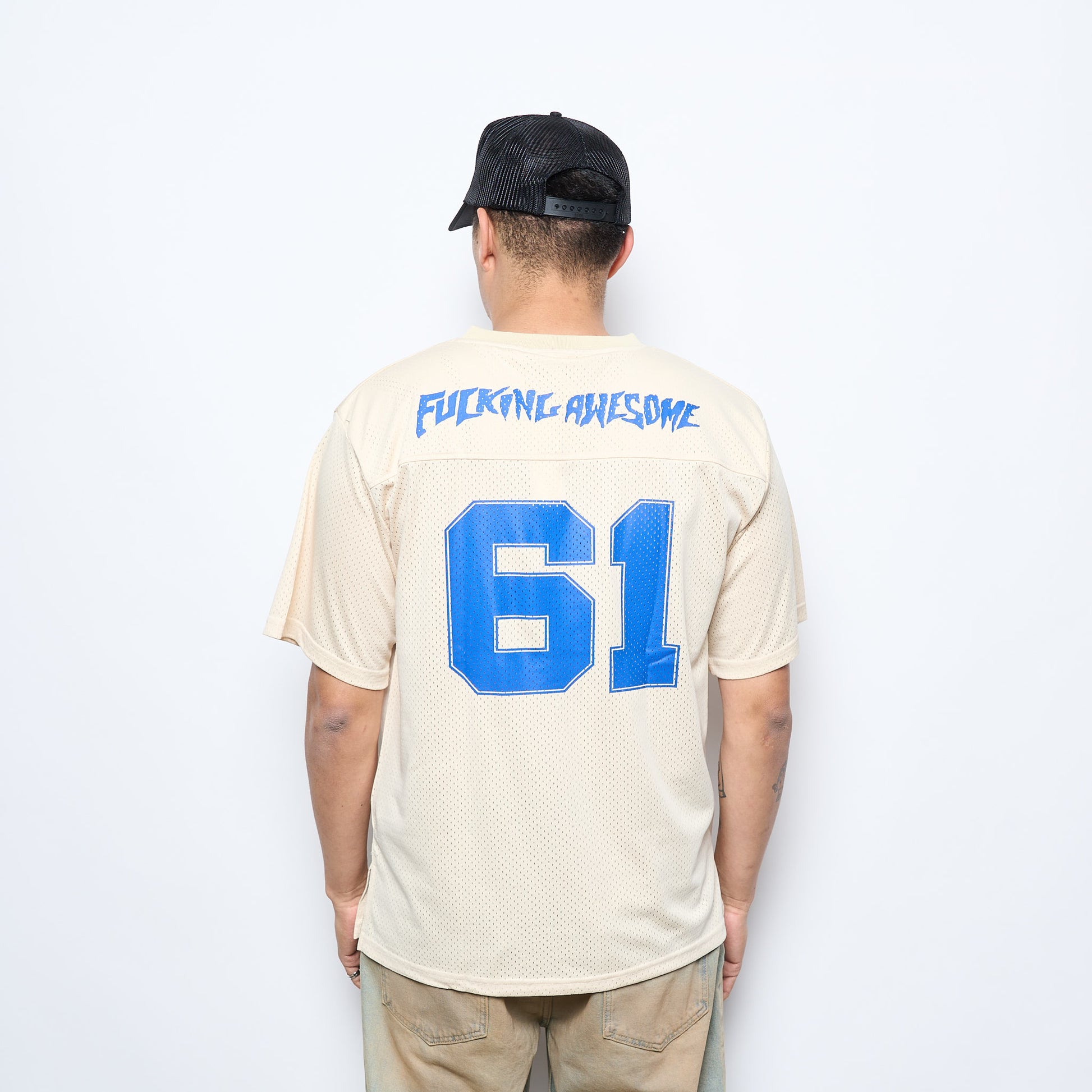 Fucking Awesome - Stamp Logo Practice Jersey (Cream/Blue)
