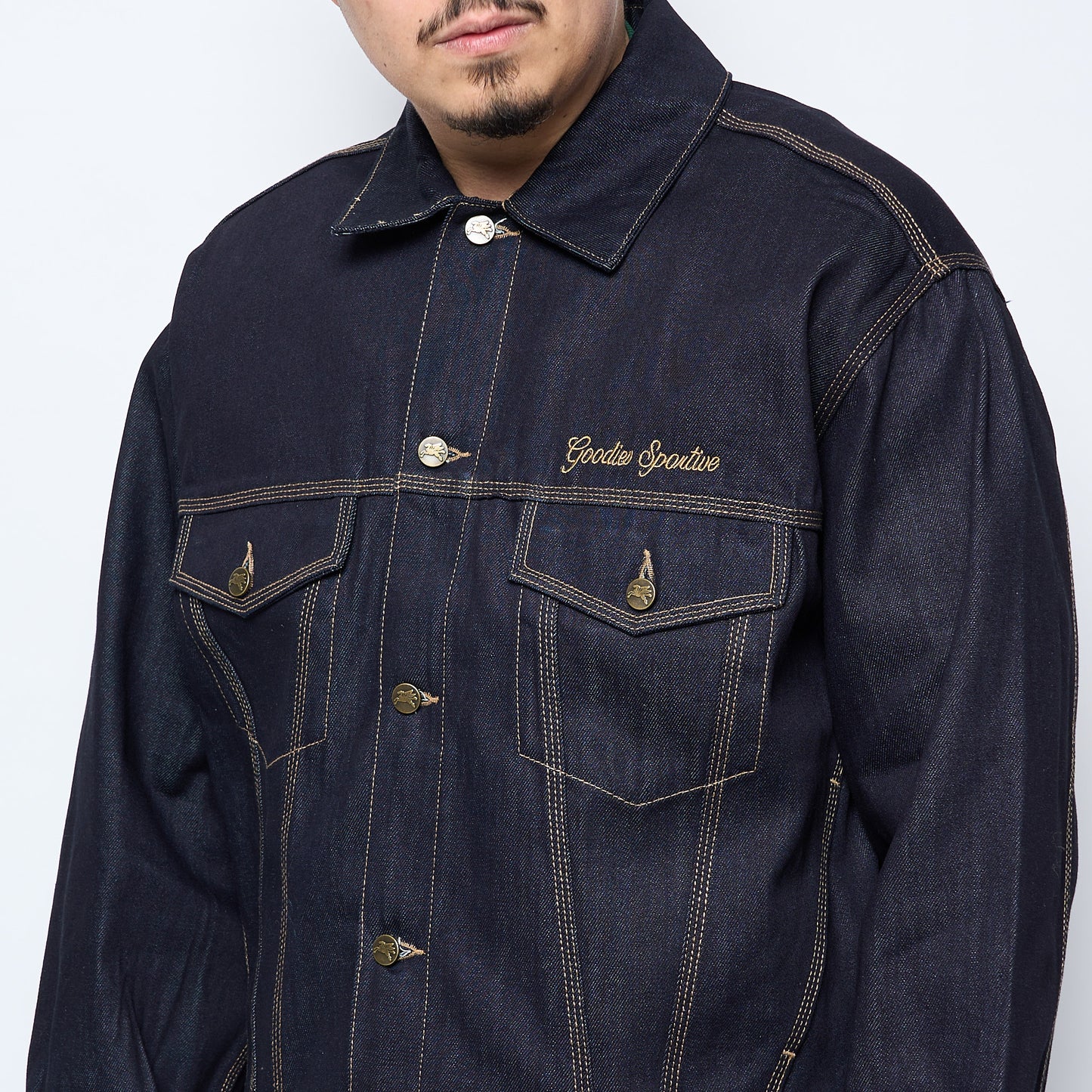Goodies Sportive - Raw Denim Trucker Jacket (Denim Blue)