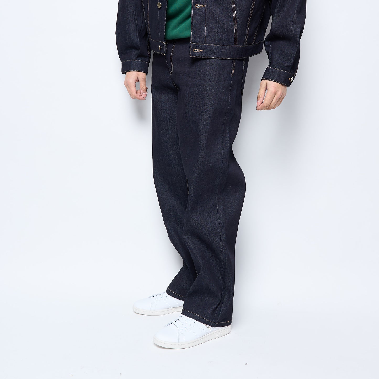 Goodies Sportive - Raw Denim Wide Legs Pants (Denim Blue)