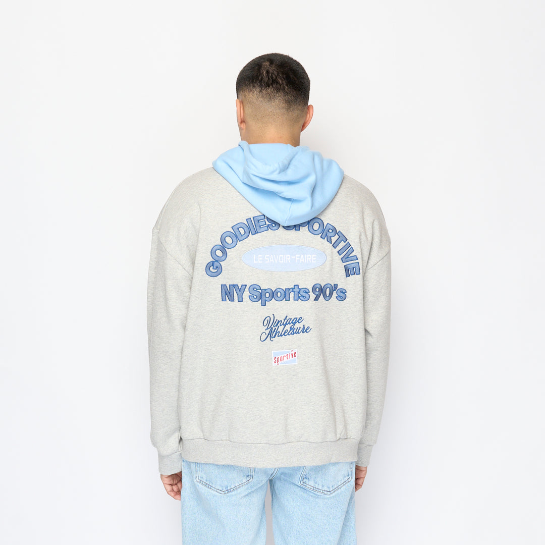 Goodies Sportive - Premium Two Tone Hoodie (Grey/Blue)