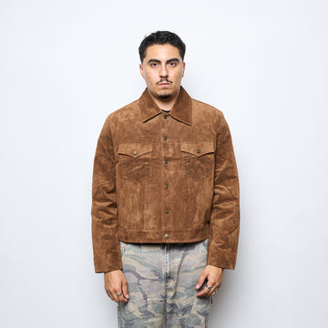 Goodies sportive - Real Suede Leather Track Jacket (Kombu)