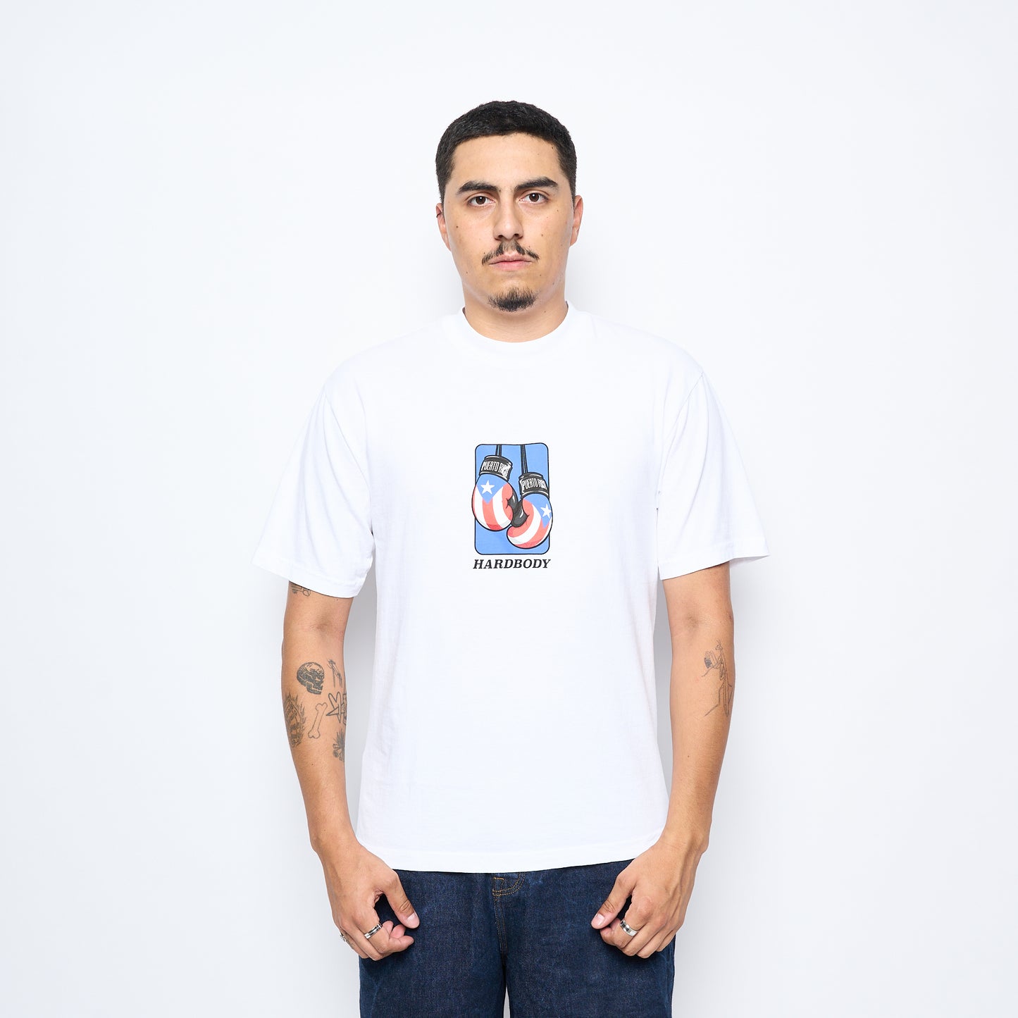 Hardbody Skateboards - Puerto Rico Gloves Tee (White)