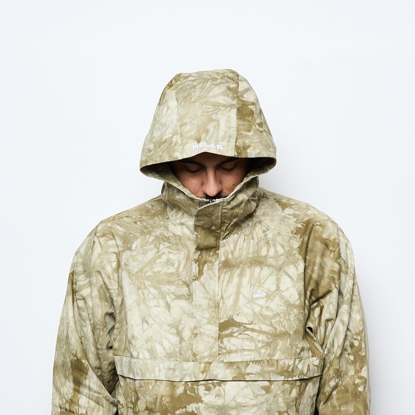Helas Caps Co - Tie Camo Hooded Quarter Zip Jacket (Beige)