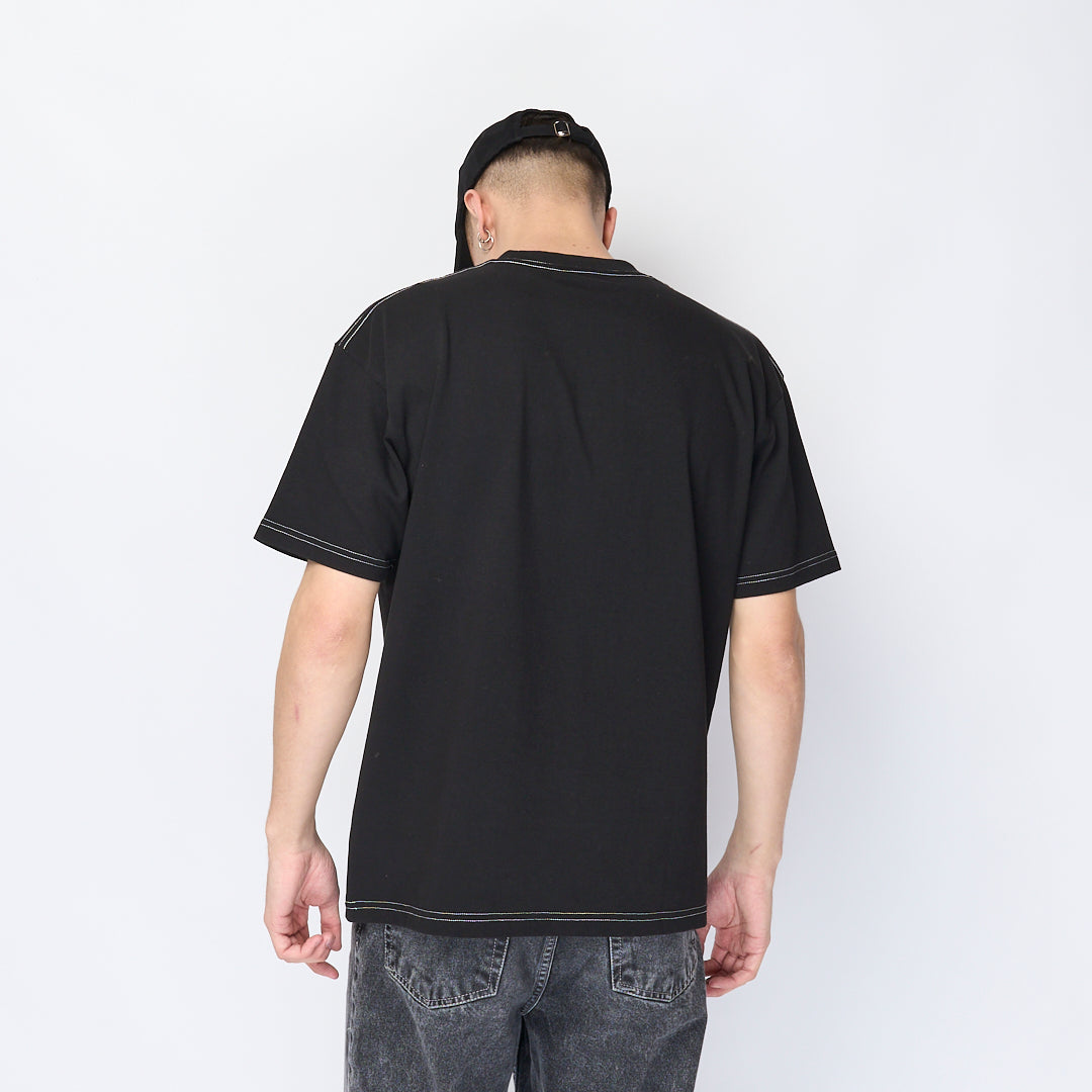 Last Resort AB - Small Atlas Contrast Stitch Tee (Black)