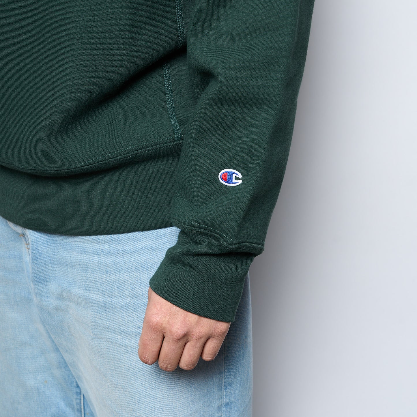 Milk x Champion - Crewneck Camo Logo "Made in USA" (Pine Green)