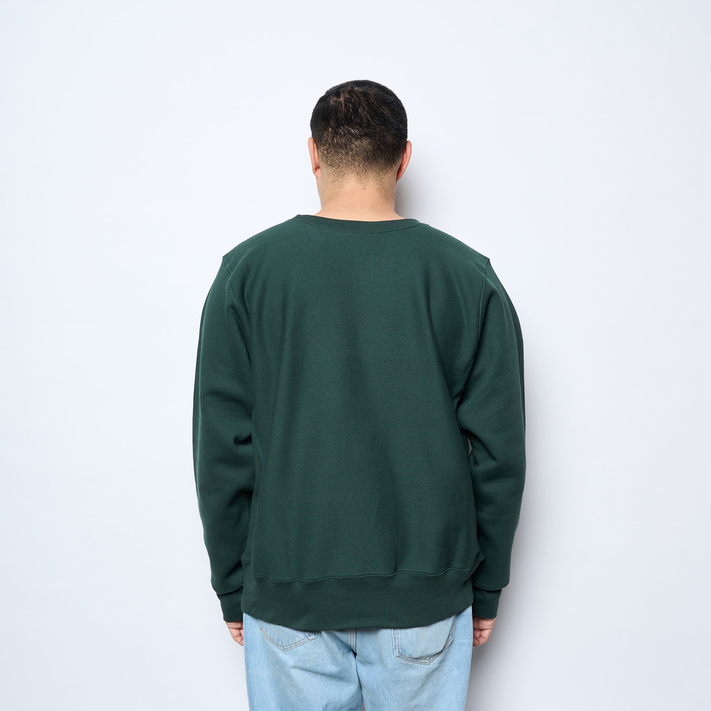Milk x Champion - Crewneck Camo Logo "Made in USA" (Pine Green)