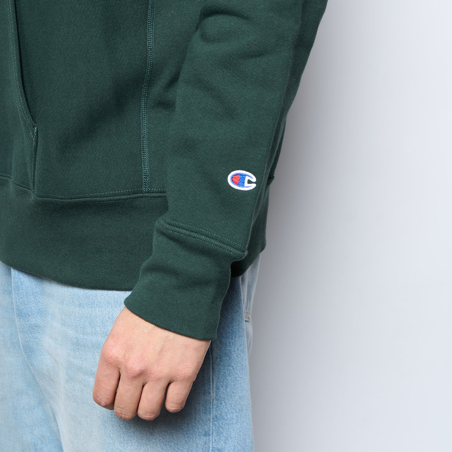Milk x Champion - Hoodie Camo logo "Made in USA" (Pine Green)