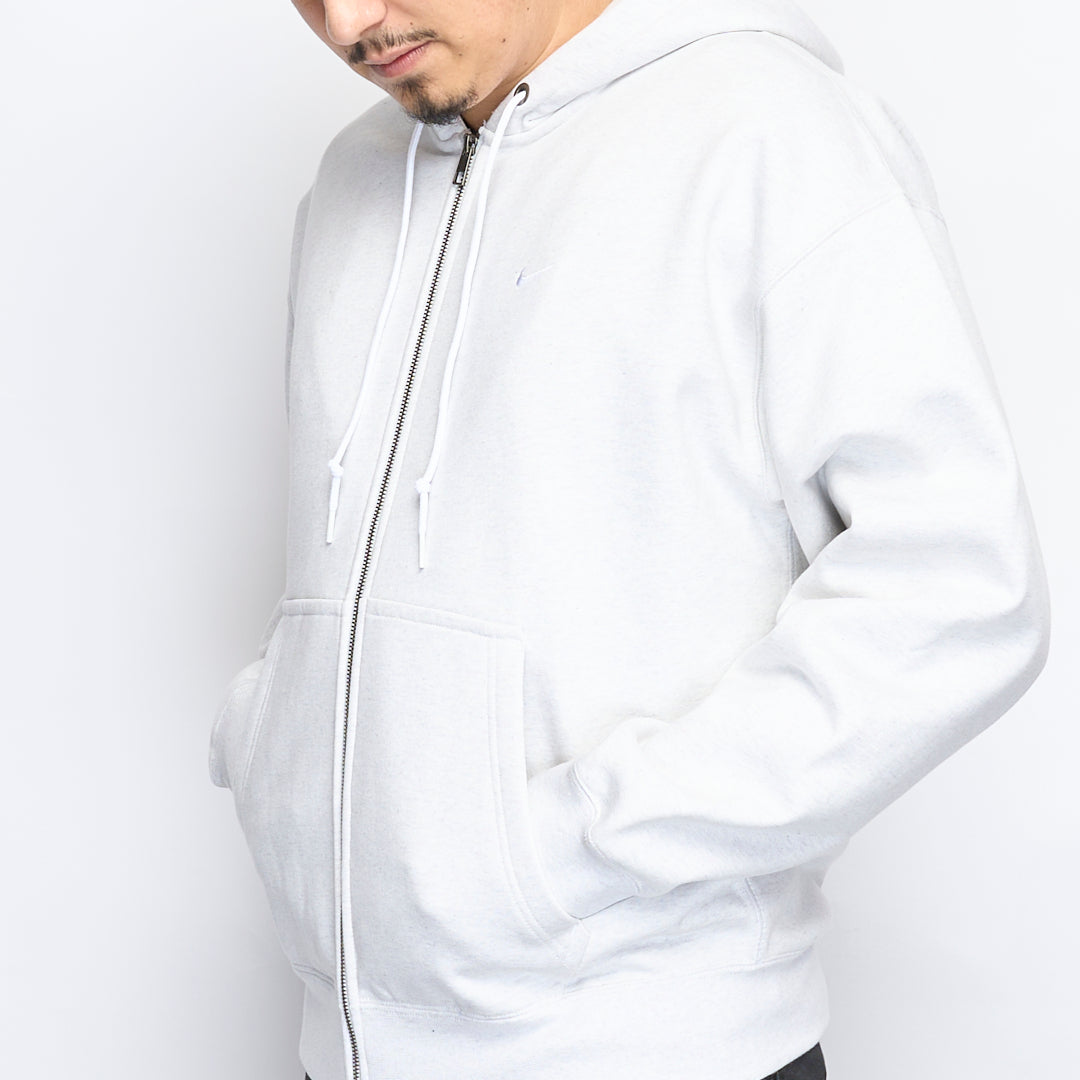 Nike Life - Solo Swoosh Full Zip Fleece Hoodie (Birch Heather/White)