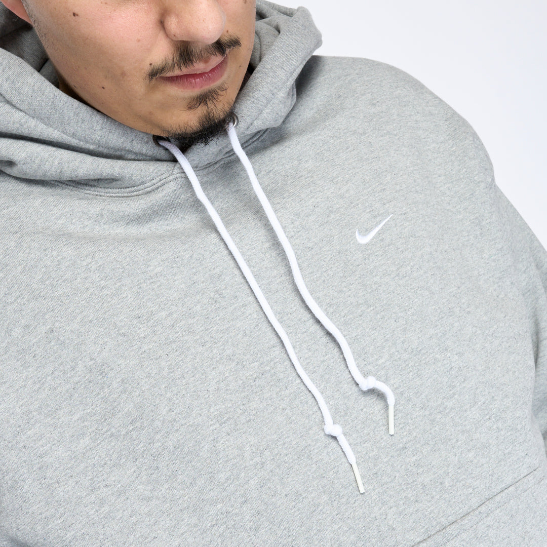 Nike - Solo Swoosh Hoodie (Dark Grey Heather/White)