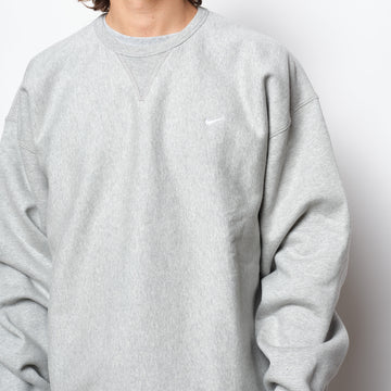 Nike Solo Swoosh Men's Fleece Crew (Dark Grey Heather/White)