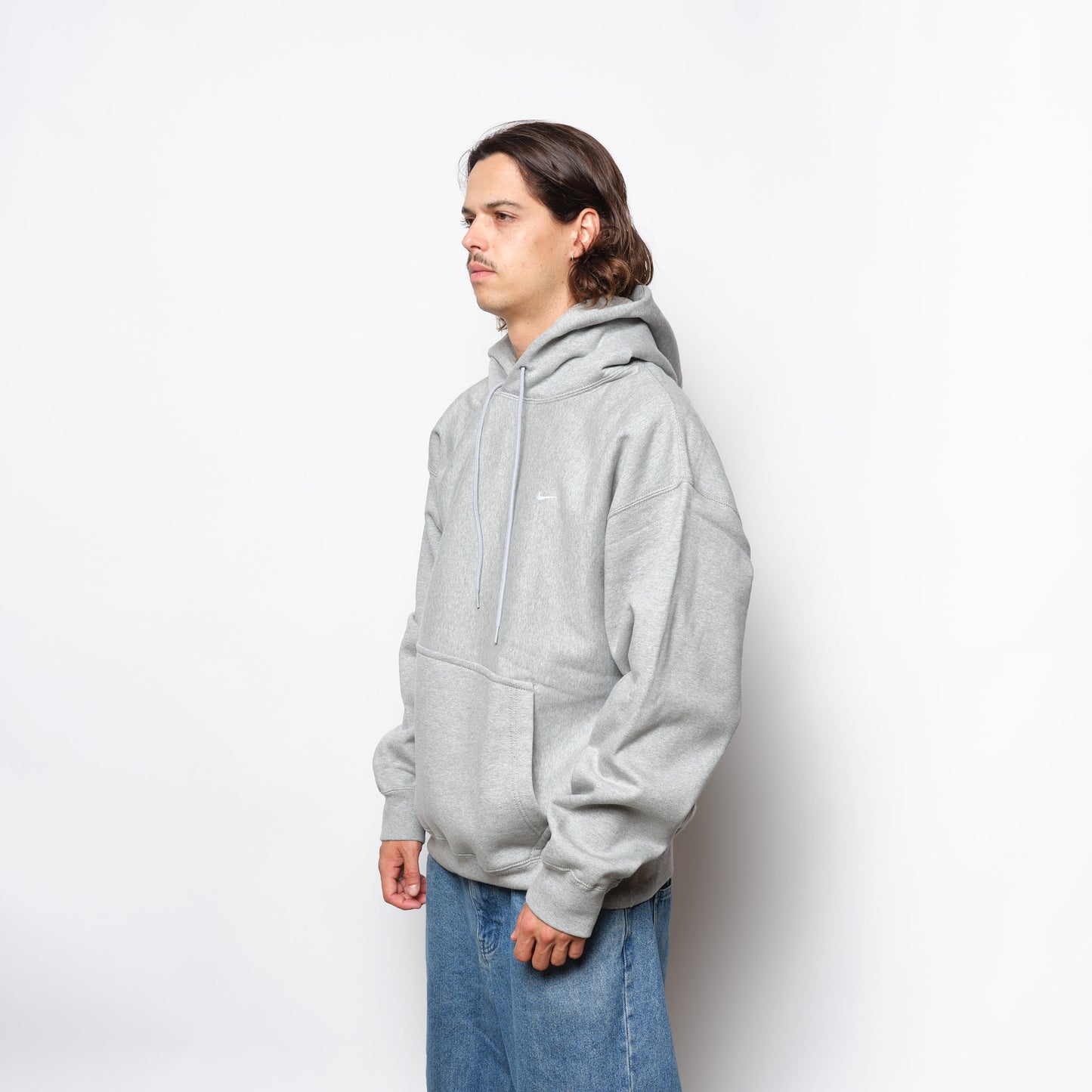 Nike Solo Swoosh Men's Pullover Hoodie (Dark Grey/Heather Grey)