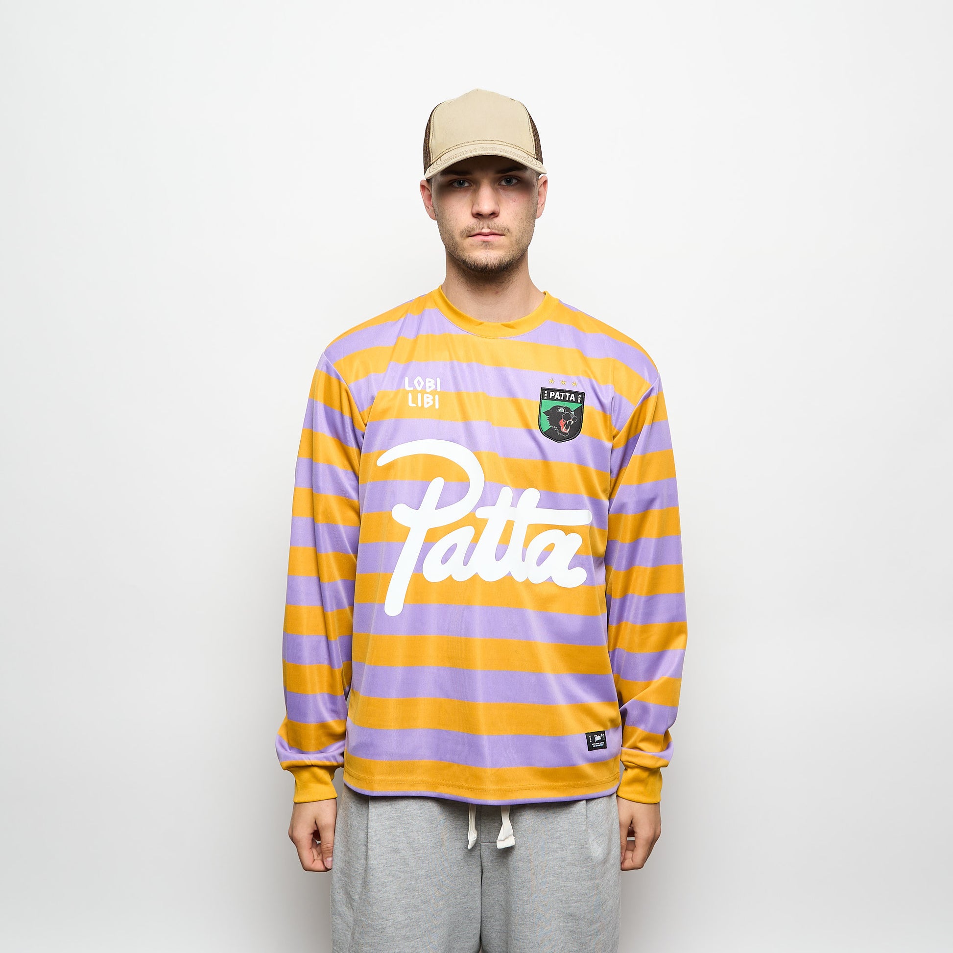 Patta - Striped Longsleeve Football Jersey (Chalk Violet)
