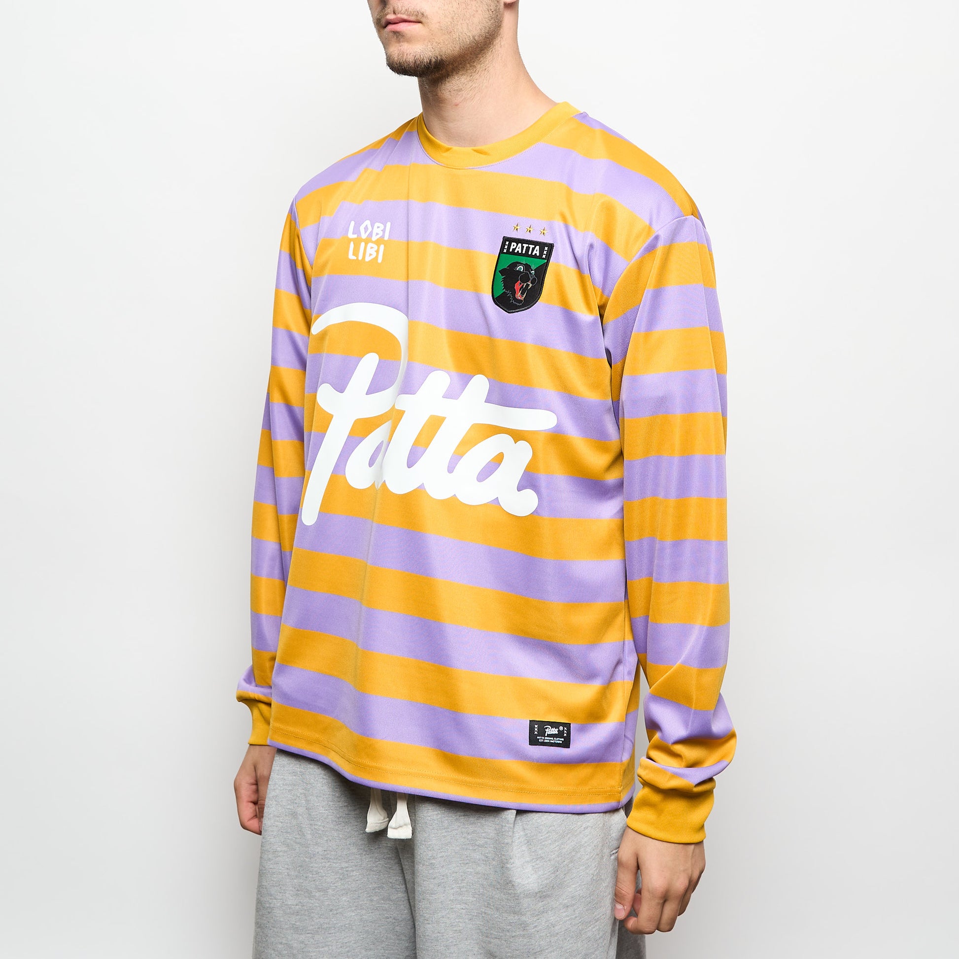 Patta - Striped Longsleeve Football Jersey (Chalk Violet)